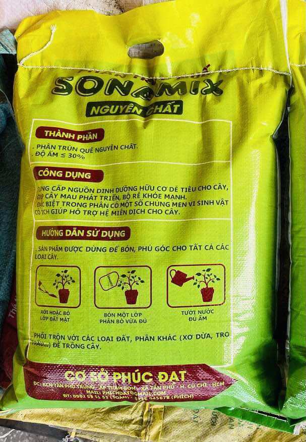 Bao Phân Trùn Quế Nguyên Chất SoNaMix (10kg)