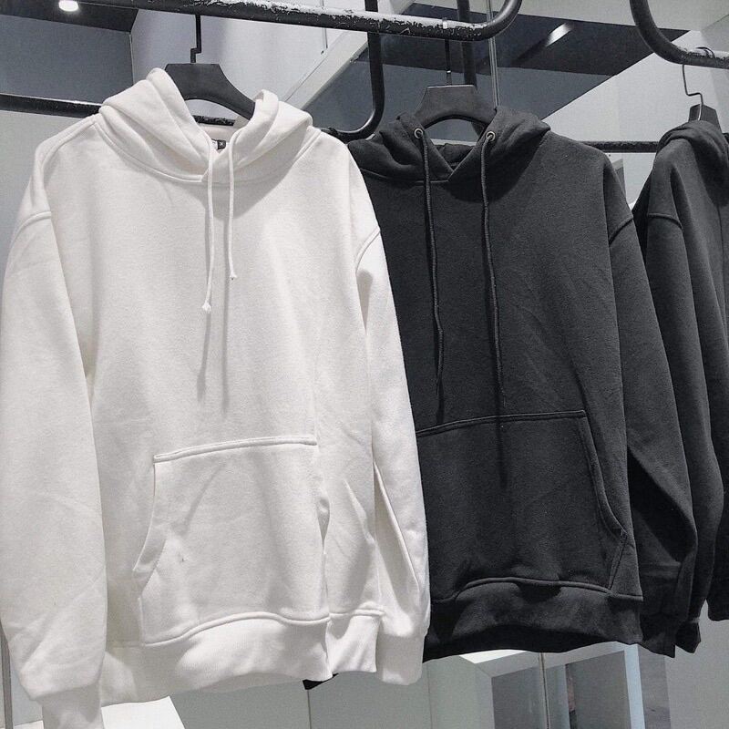 [4.4 HOÀN TIỀN 15%][HCM]Áo Khoác Nỉ Bông Hoodie Trơn Unisex 2T Store - Nón May Đắp 2 Lớp - Xỏ Ngón Cái (Đen)