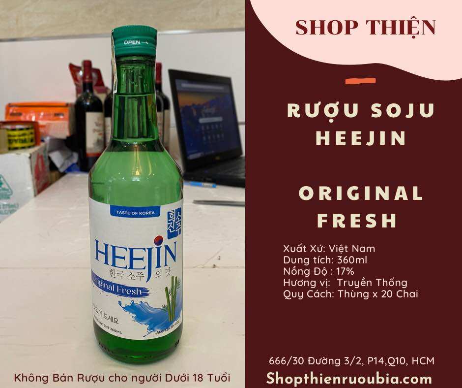 Soju HEEJIN Original Fresh 17% 360ml-Vị Truyền Thống