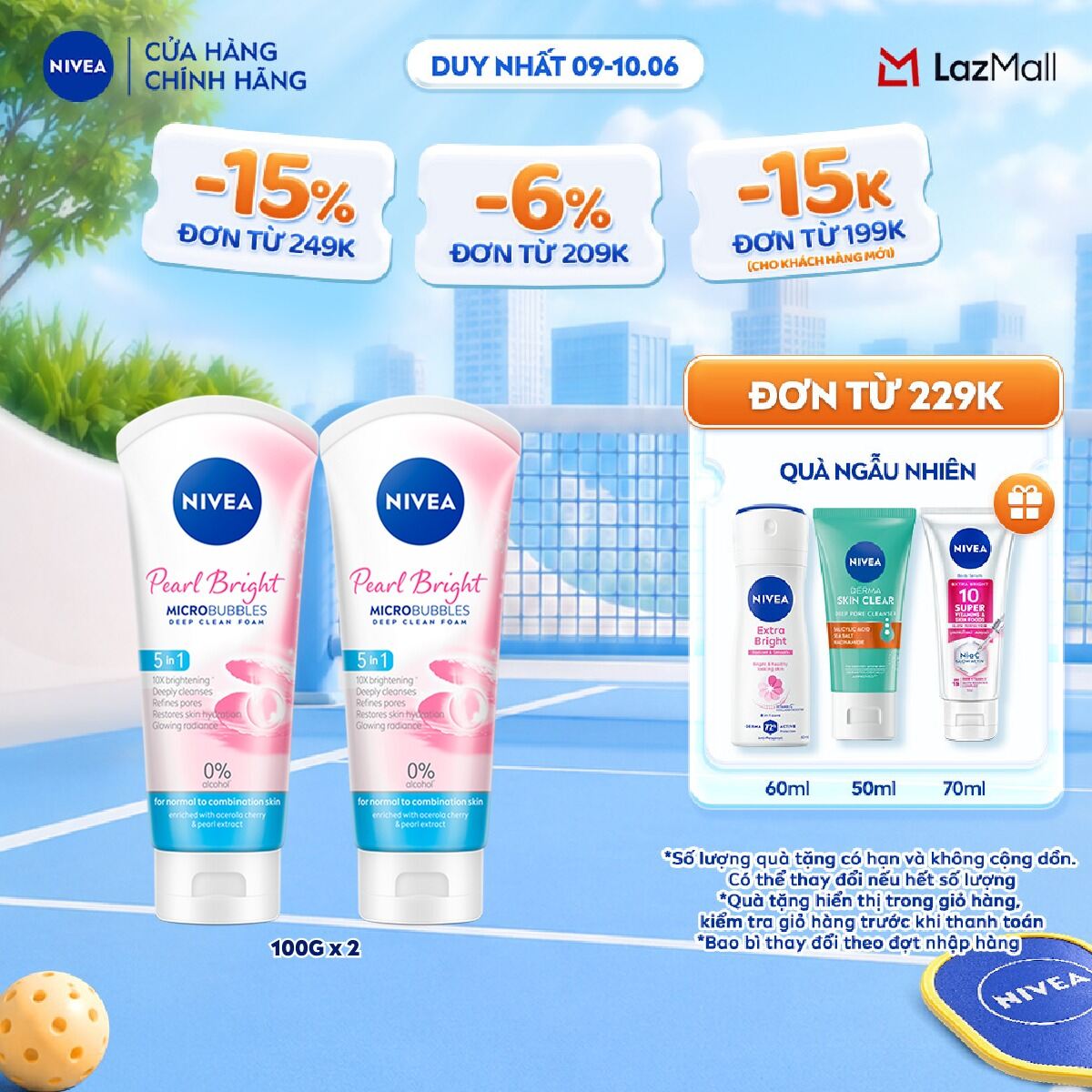 Bộ 2 Sữa Rửa Mặt Ngọc Trai NIVEA Pearl Bright Giúp Sáng Da (100 g) - 81295x2