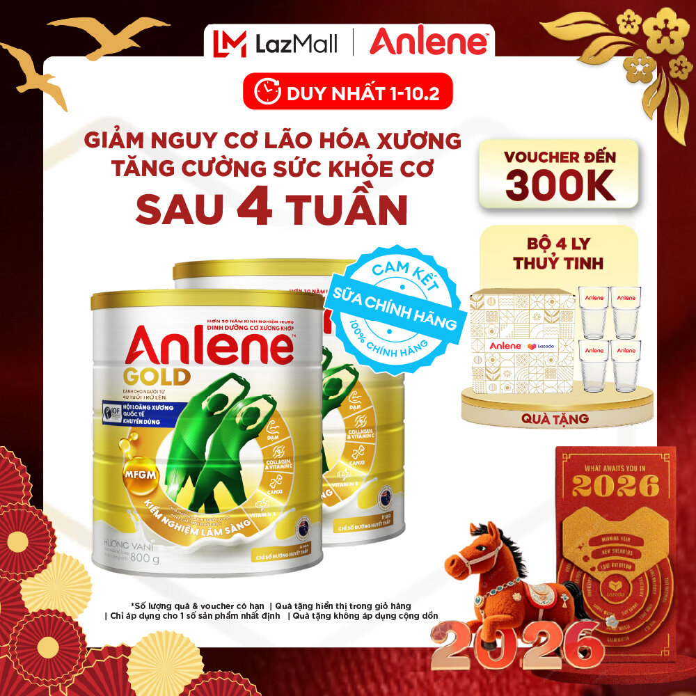 [Voucher giảm đến 26%] Combo 2 Sữa Bột Anlene Gold Lon 800G
