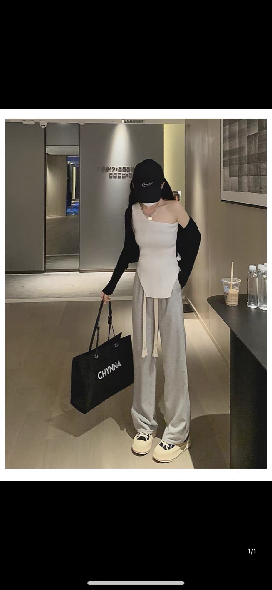 Quần ống rộng lưng cao trơn