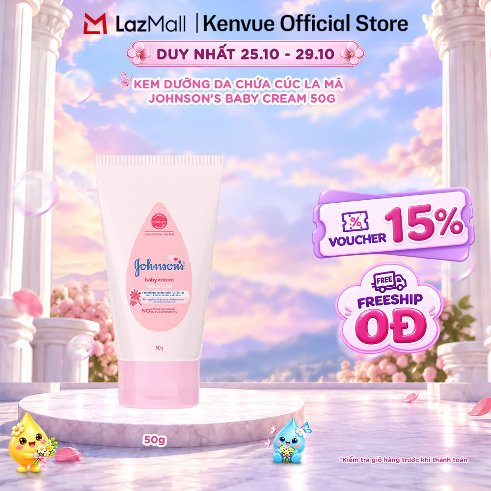 Kem dưỡng da chứa cúc La Mã Johnson's Baby Cream 50g