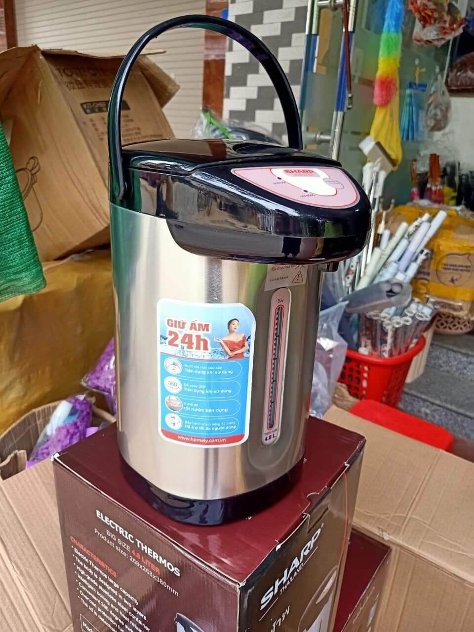 BÌNH THỦY ĐIỆN PHÍCH ĐIỆN SHARP 4.8 LÍT MẪU MỚI