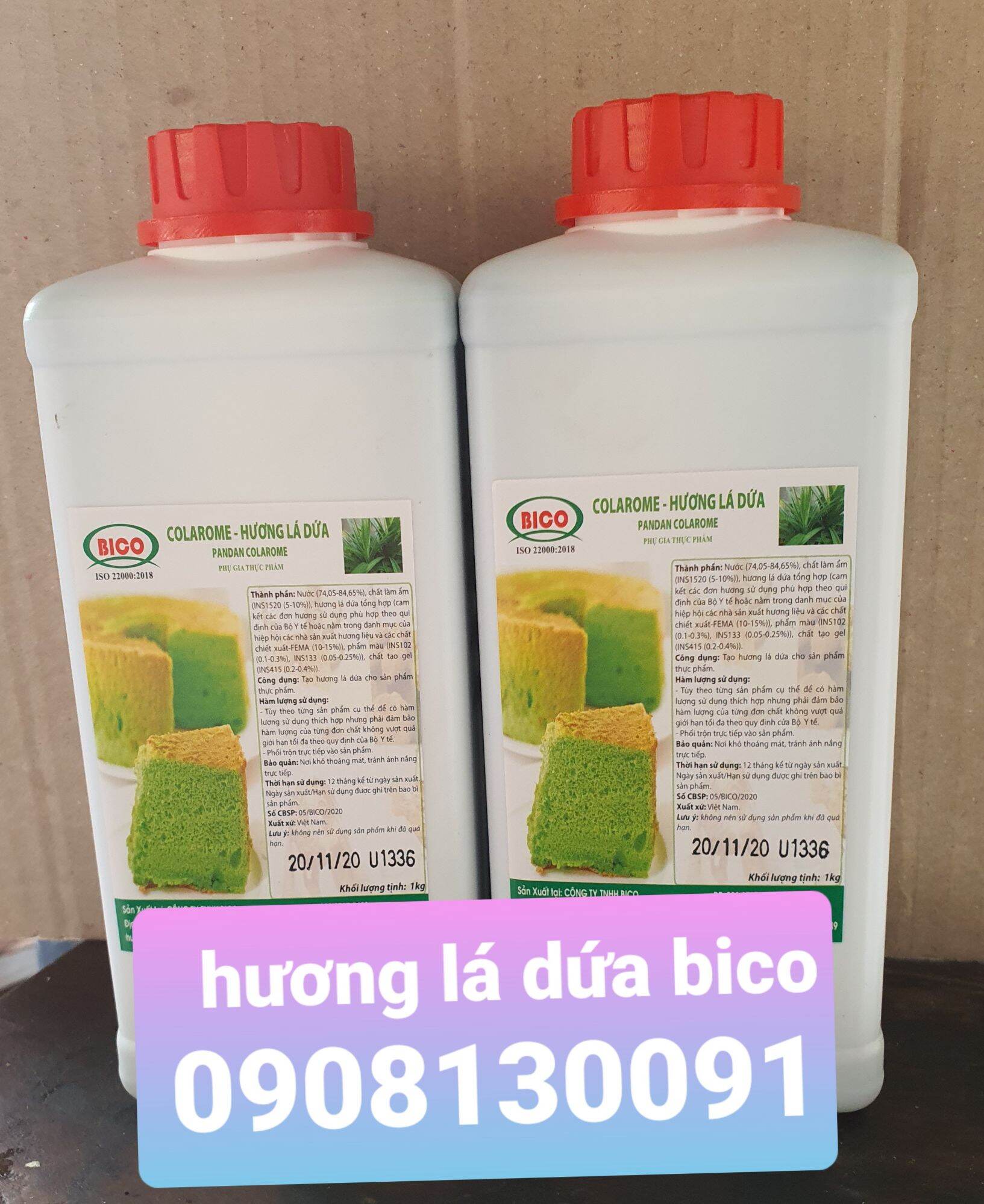 HƯƠNG LÁ DỨA BICO CÓ MÀU - CHAI 1KG