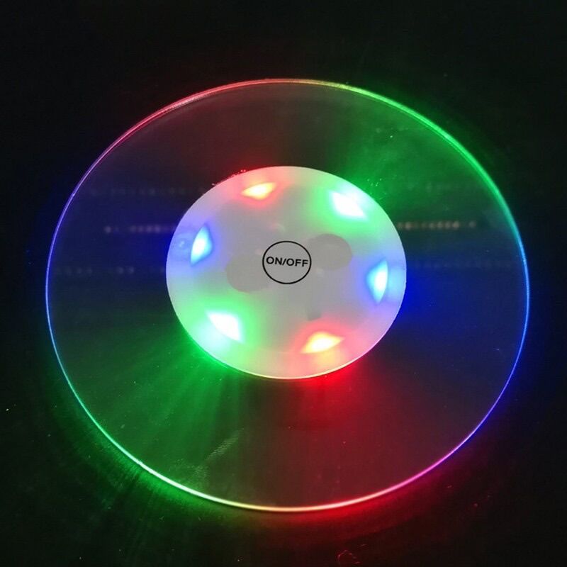Đế lót ly có đèn led nhiều màu sắc hình tròn