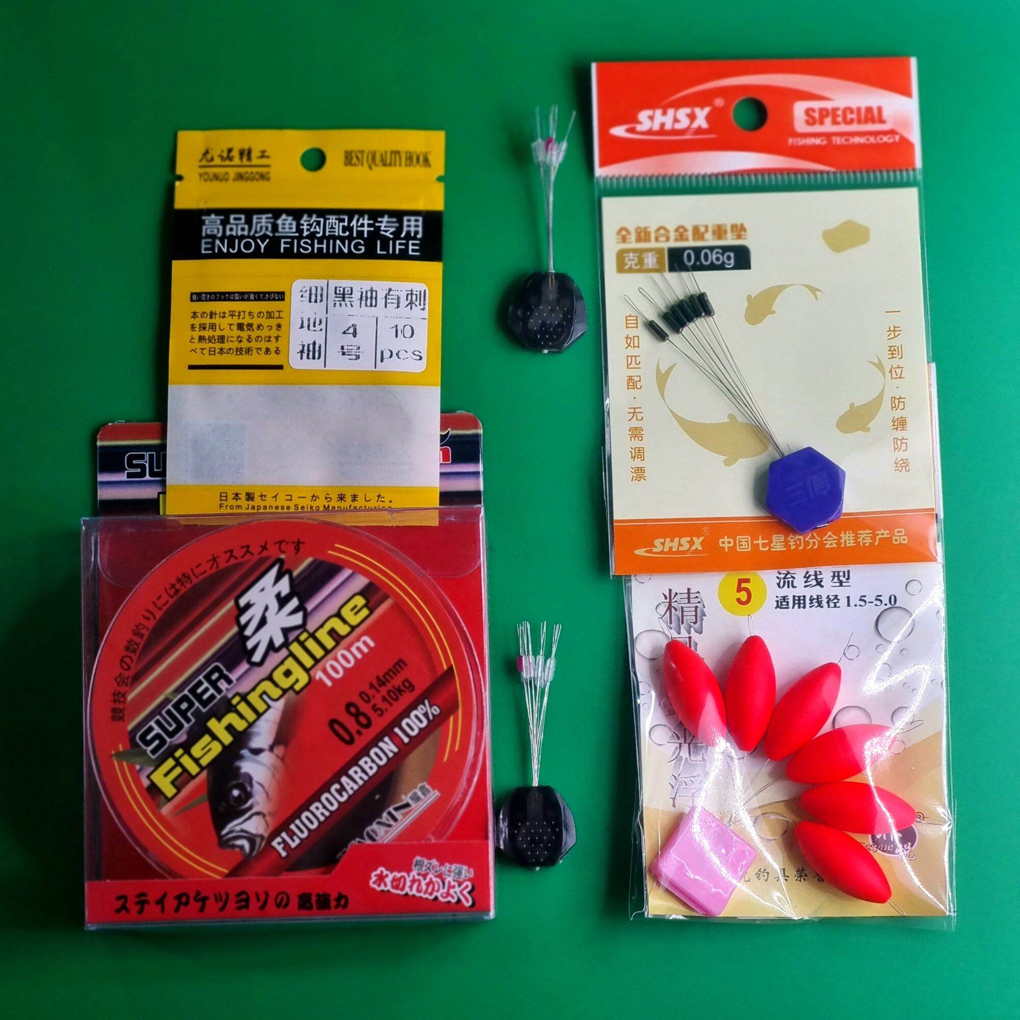 Combo cước phao chì lưỡi câu cá mương phao câu cá lưỡi câu cá mương
