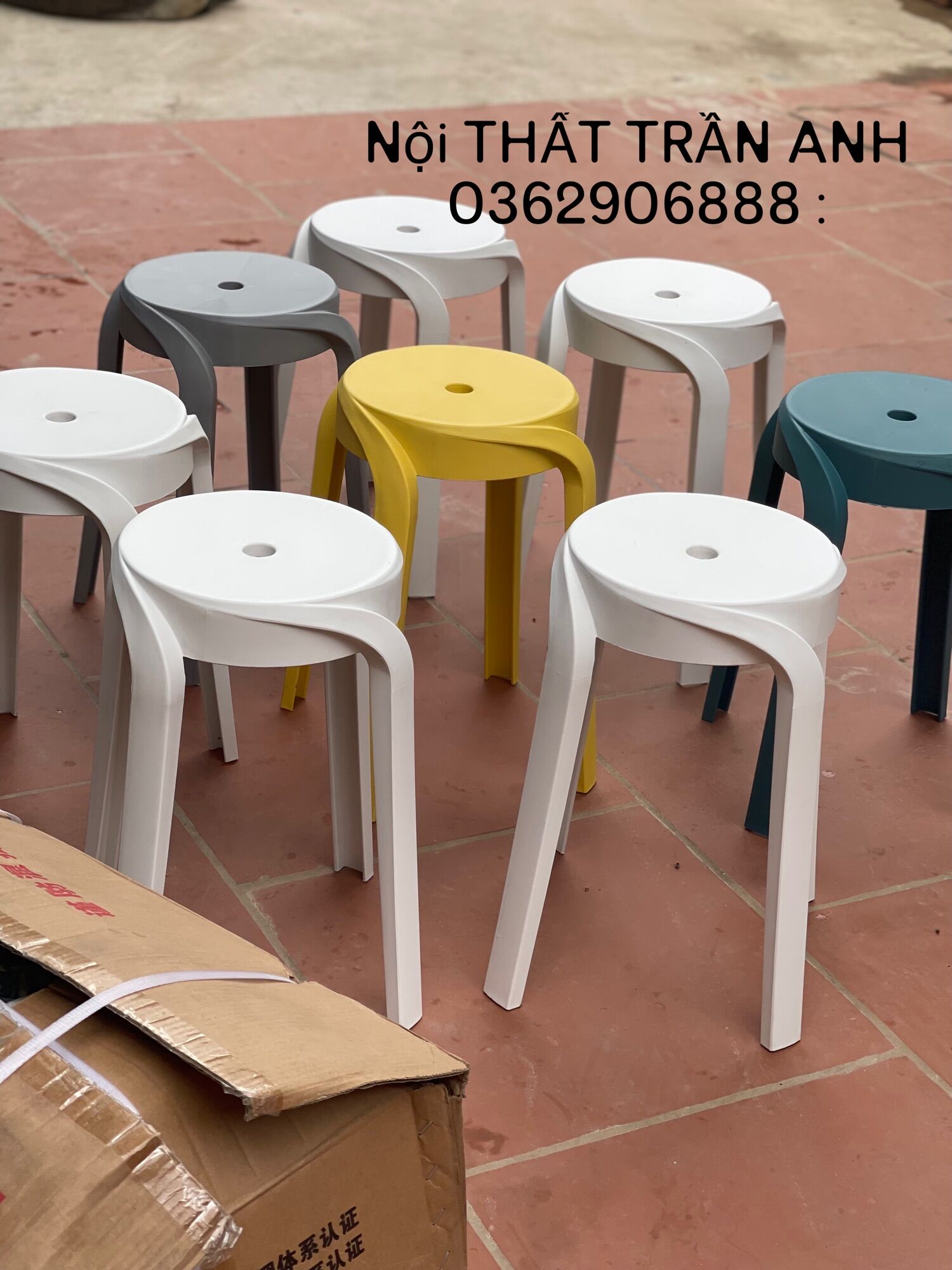 Combo 06 ghế đôn nhựa đúc