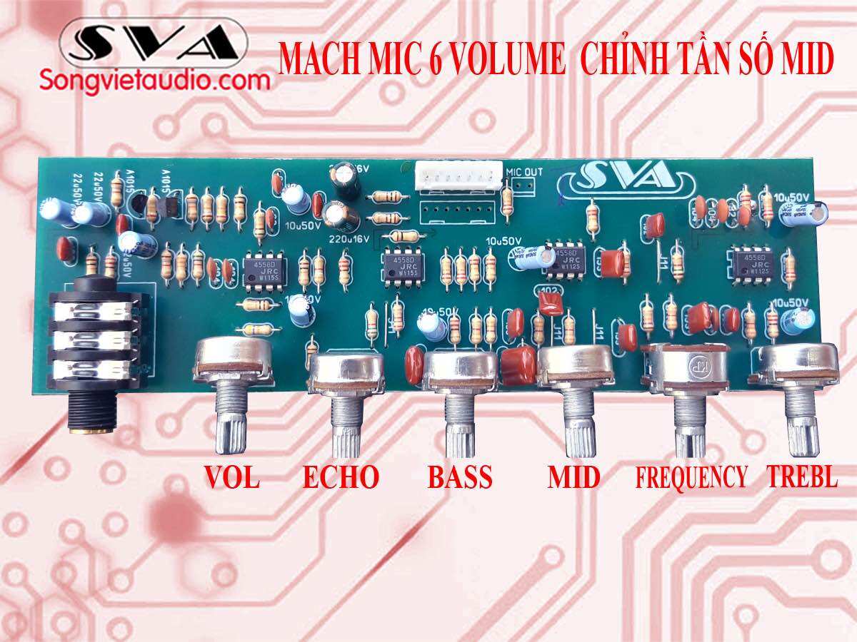 MẠCH MIC 6 VOLUME (CHỈNH TẦN SỐ MID) - KÈM DÂY