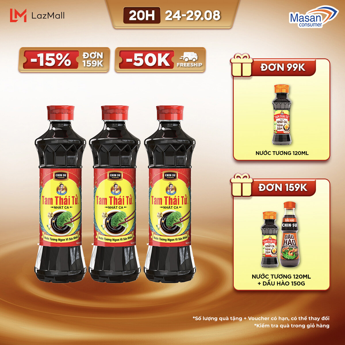 Combo 3 nước tương tam thái tử nhất ca 500ml