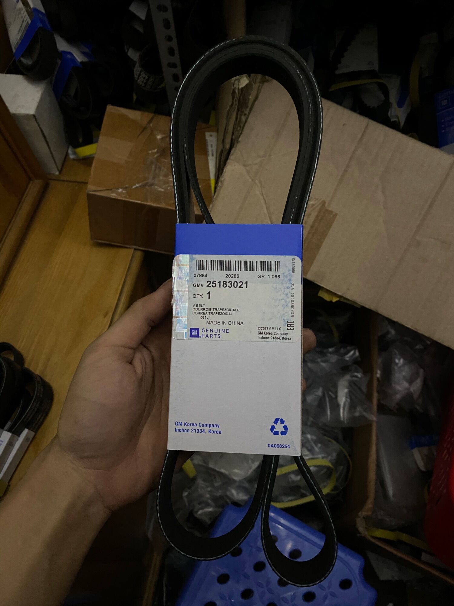Dây curoa máy phát lacetti ex,gentra,aveo,nubira,.. xịn gm:25183021