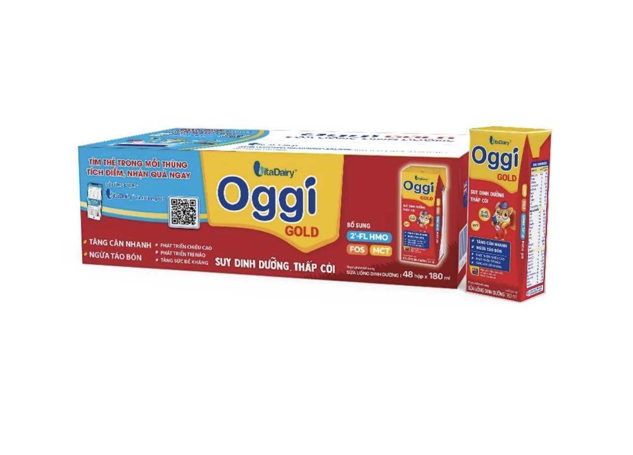 Sữa pha sẵn oggi 180ml ( có thẻ cào tích xu date mới nhất)