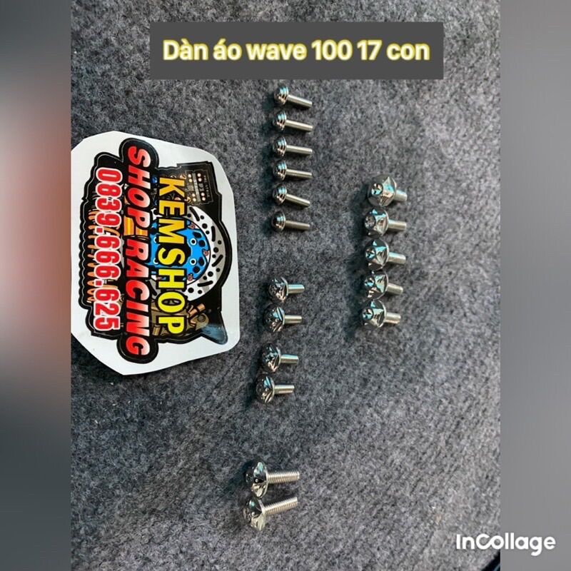 Full Ốc Dàn Áo Salaya Wave 100/110 inox 304