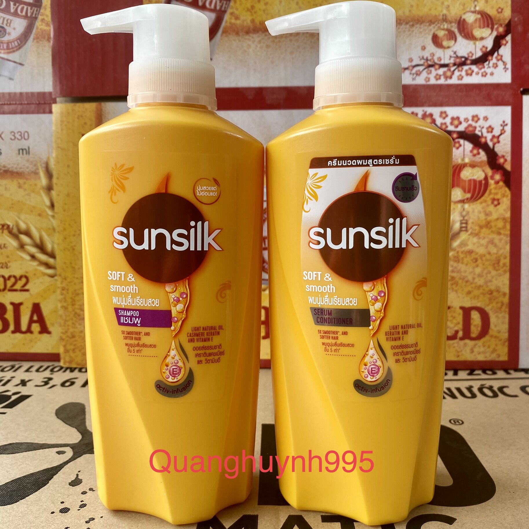 Dầu xả và dầu gội Sunsilk thái lan mềm mượt diệu kỳ 450g và 425g