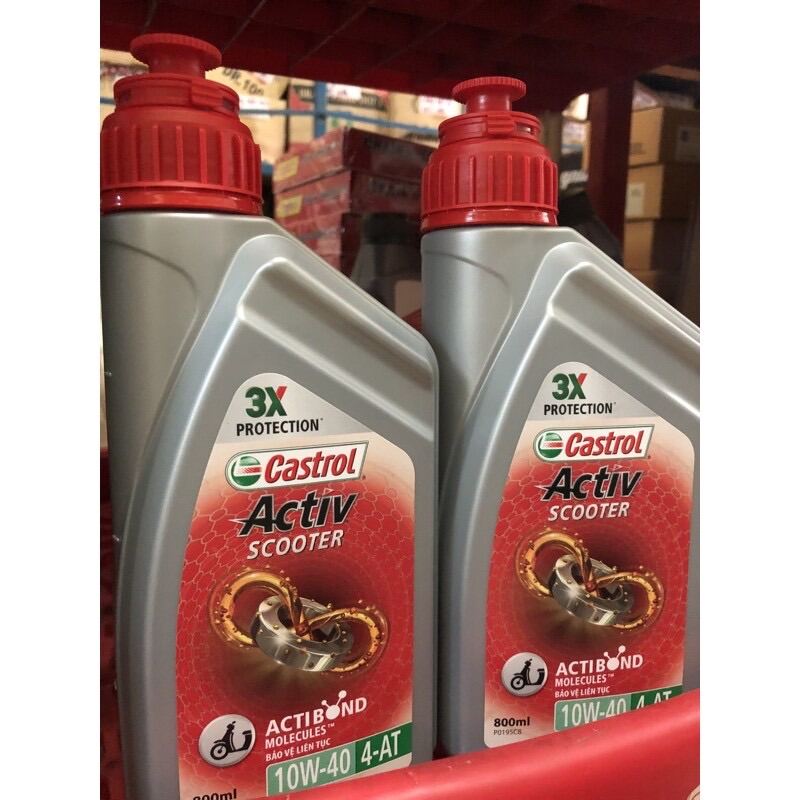 Giá KM Dầu nhớt xe tay ga CASTROL ACTIV SCOOTER 10W40 800ML