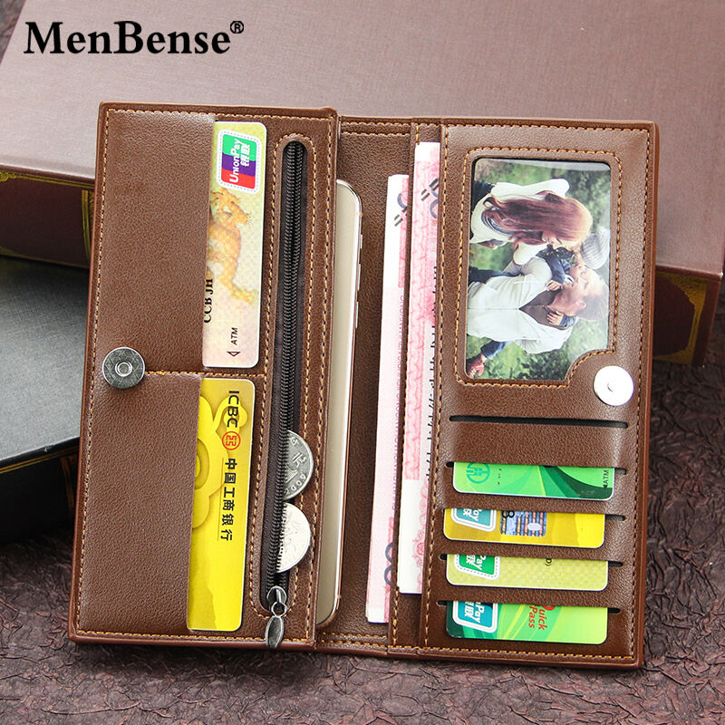 Mens long fashion ultra-thin luxury design wallet, multi card slot and ...