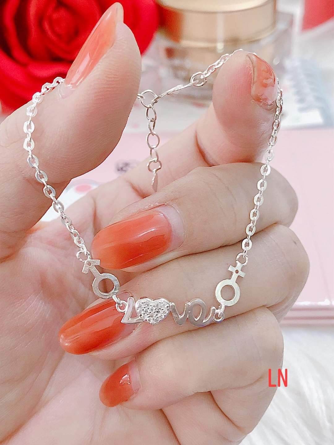 Lắc tay nữ love bạc 925