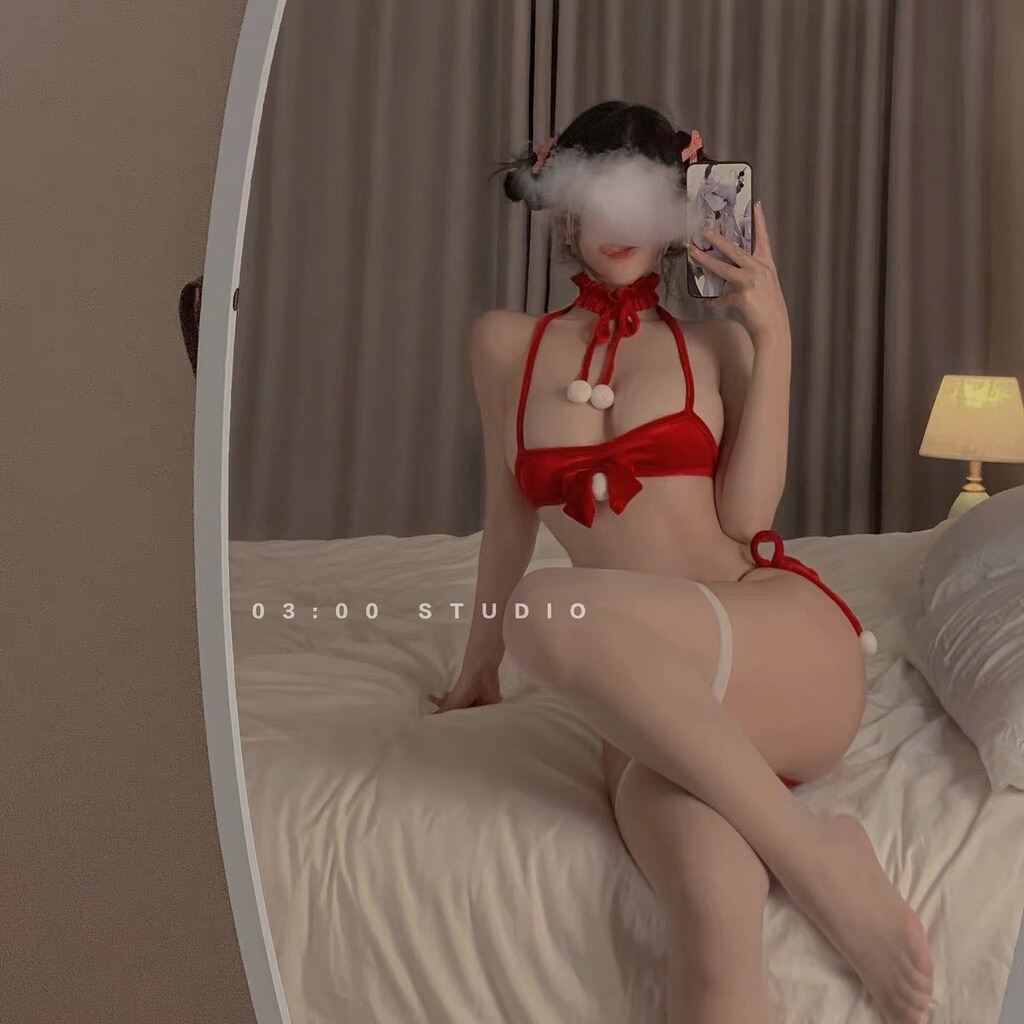 Bk088 [CÓ KÈM VÒNG CỔ ] Bộ đồ lót nhung cosplay sexy giáng sinh - bộ đồ lót noel gợi cảm  - Camluu99