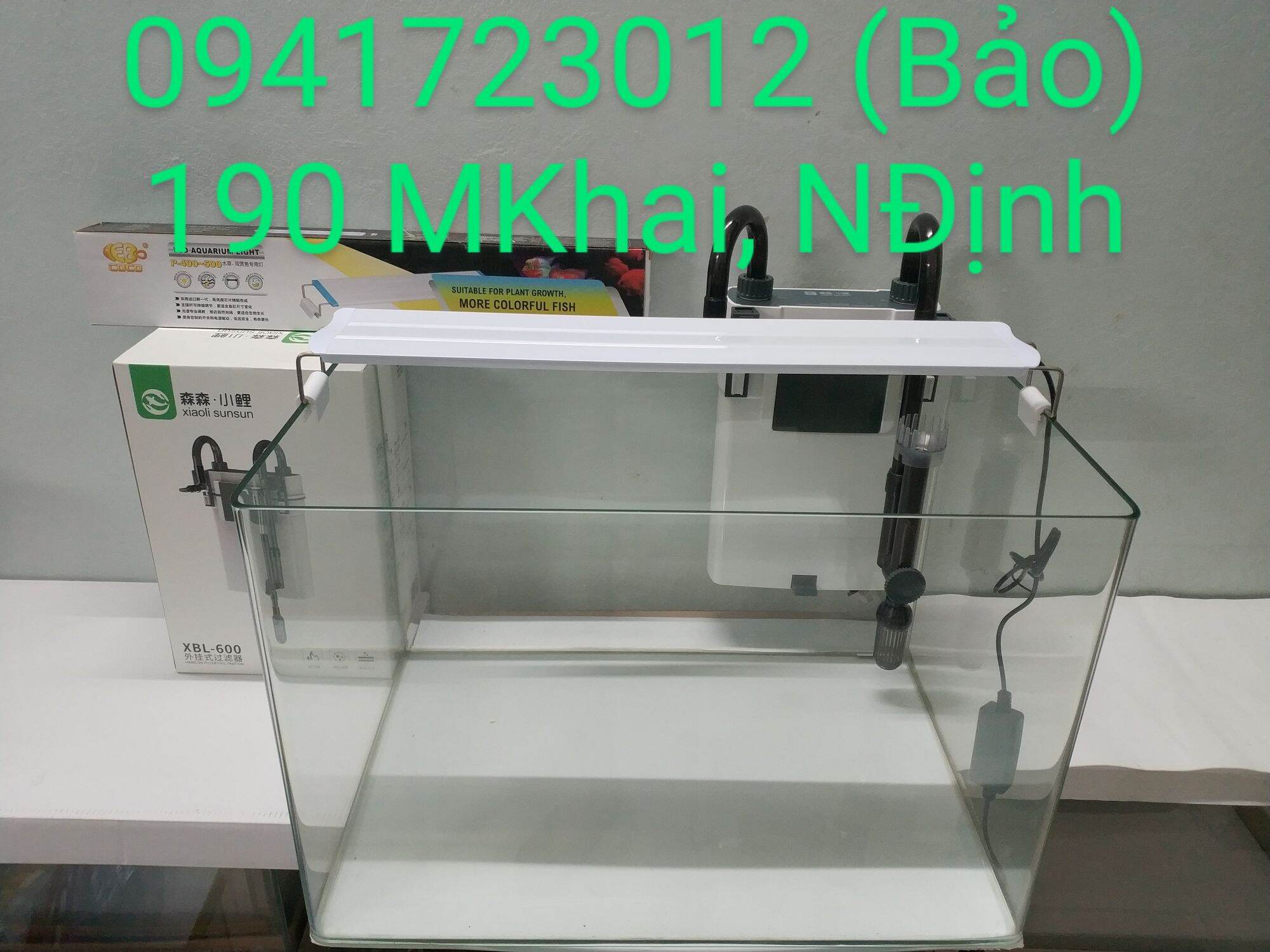 Combo bể kính đúc Minjiang 60cm cùng lọc đèn