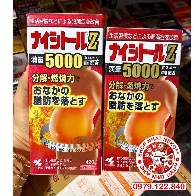 Hộp 420 viên giảm cân giảm mỡ béo bụng Kobayashi Naishituro Z5000 Nhật Bản