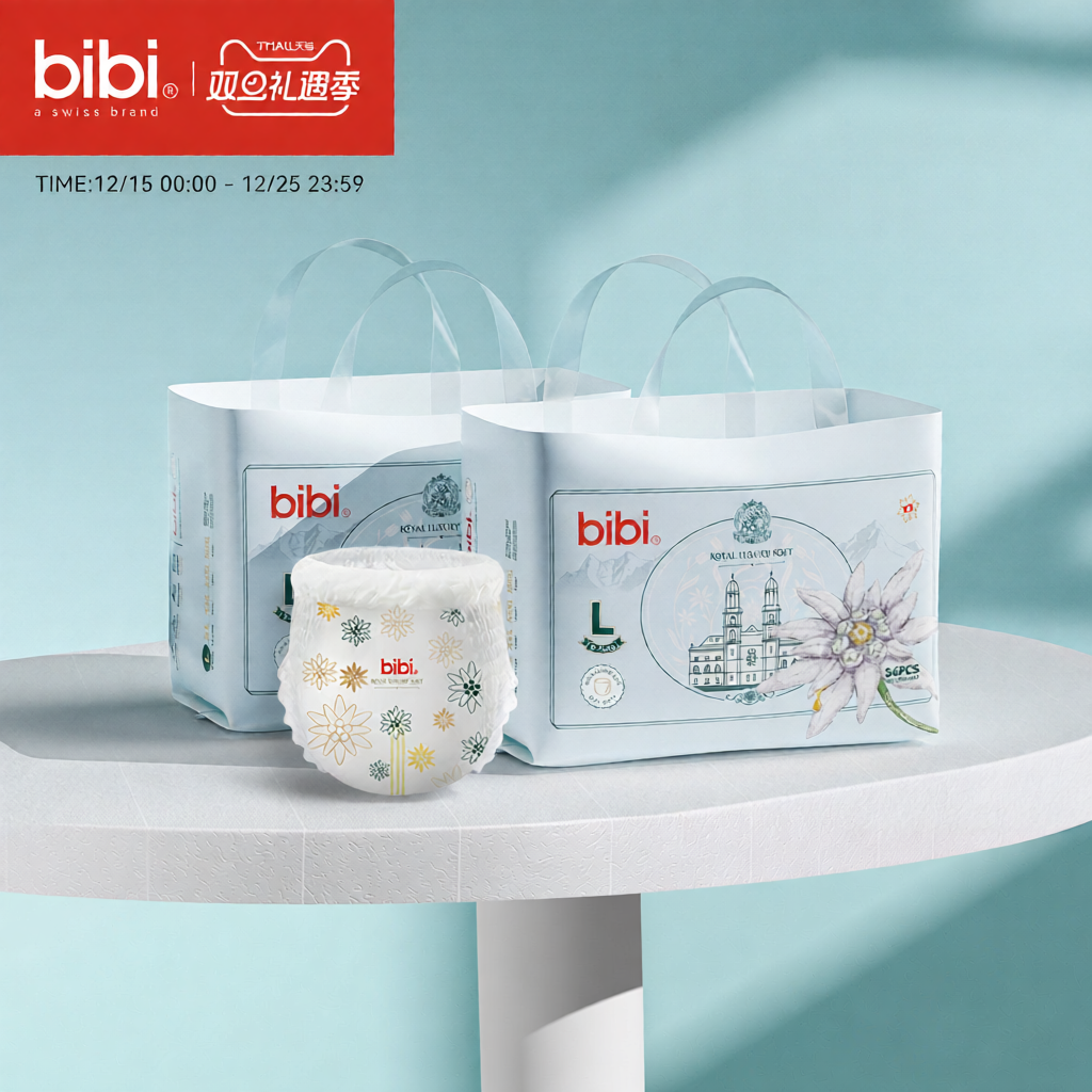 《1226》BiBi | Tã Giấy Em Bé Thoáng Khí Hấp Thụ Cao Sang Trọng