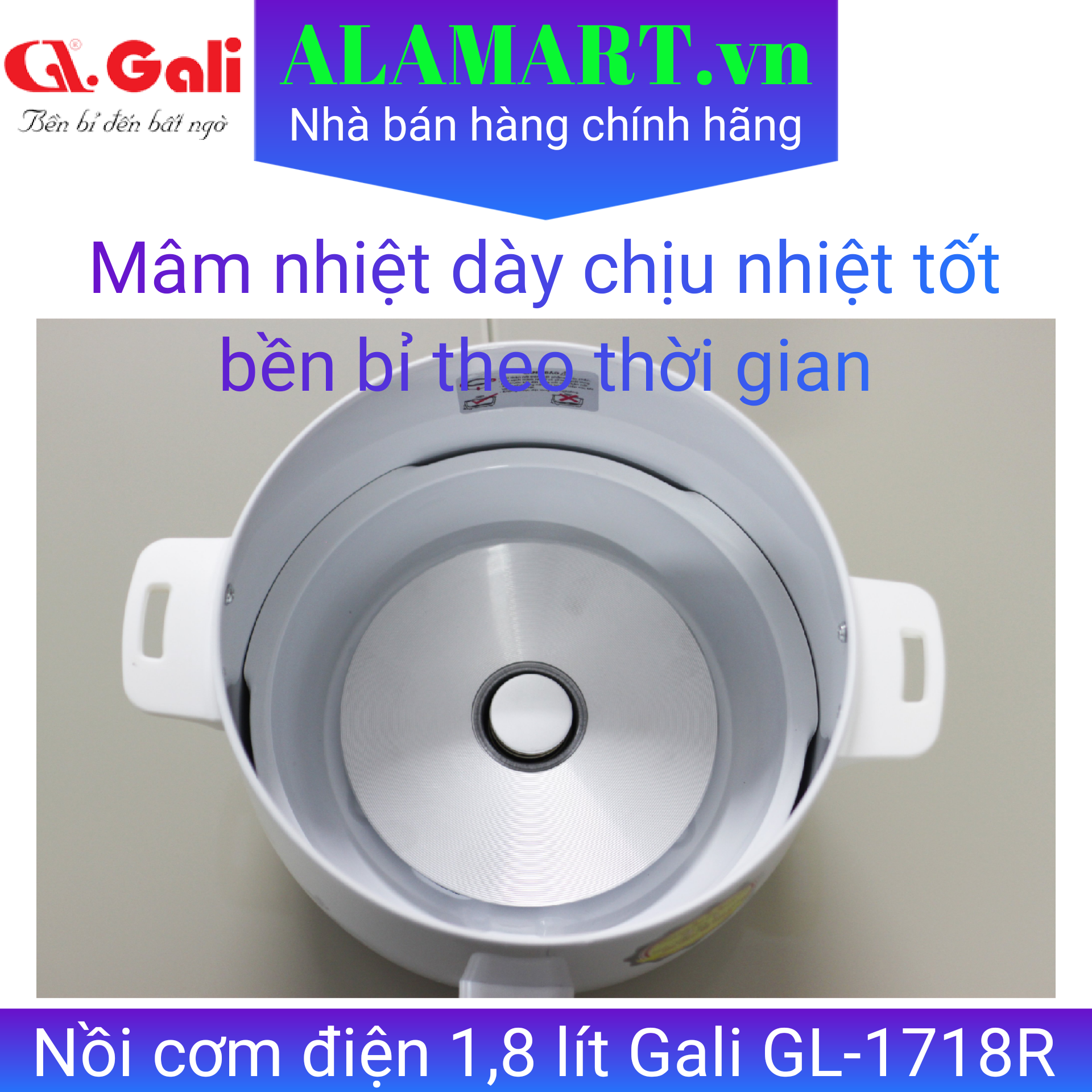 Nồi cơm điện nắp rời Gali GL-1718R 1,8 lít