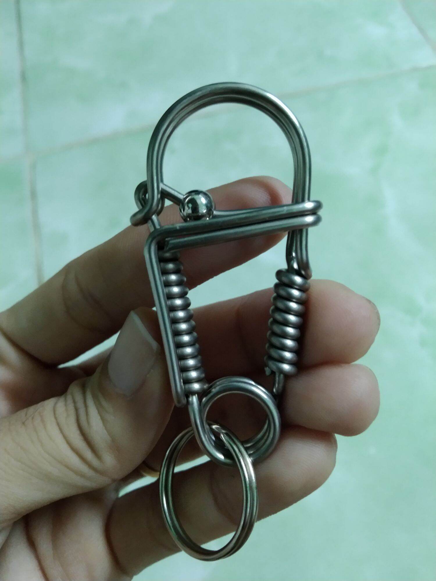 móc khóa inox phối bi combo 2 cái