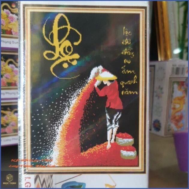 Tranh đính đá chữ lộc lg1193/ 50x68cm/ chưa đính đá