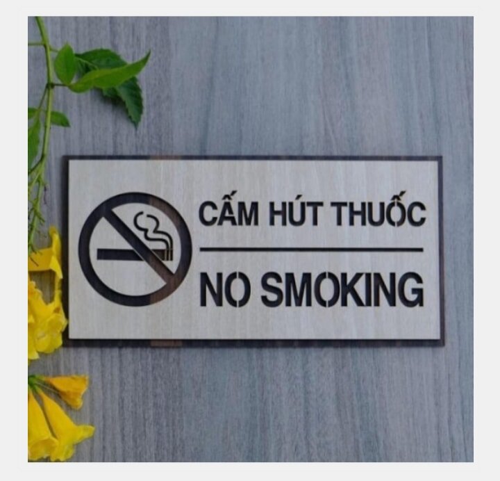 Bảng Gỗ Cấm Hút Thuốc