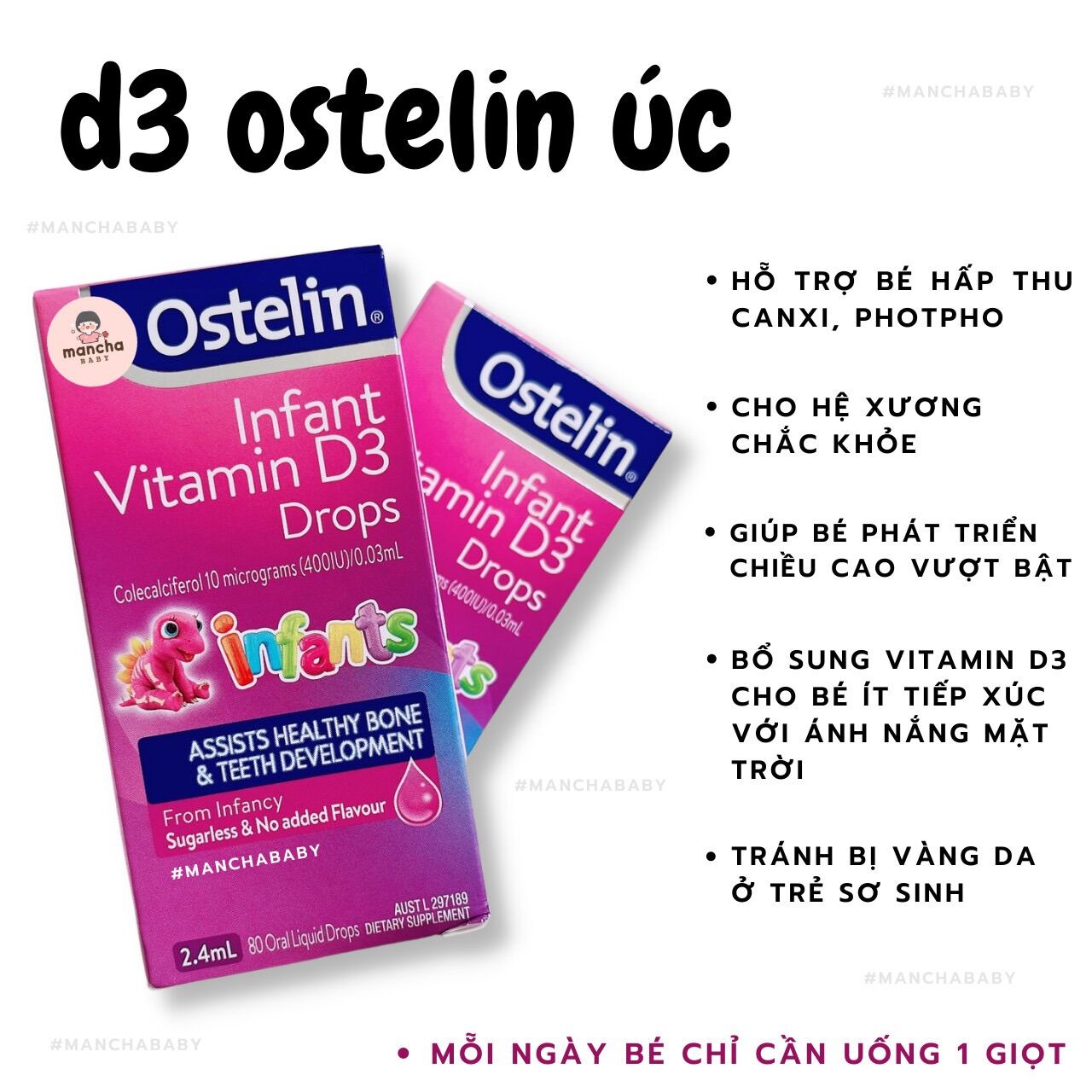 VITAMIN D3 OSTELIN DROPS DẠNG NƯỚC 2.4ML