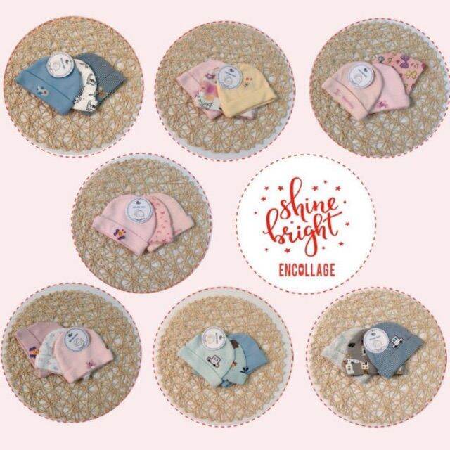 sét 3 mũ thu đông cho bé 0-3 tháng ( mũ nỉ cotton)