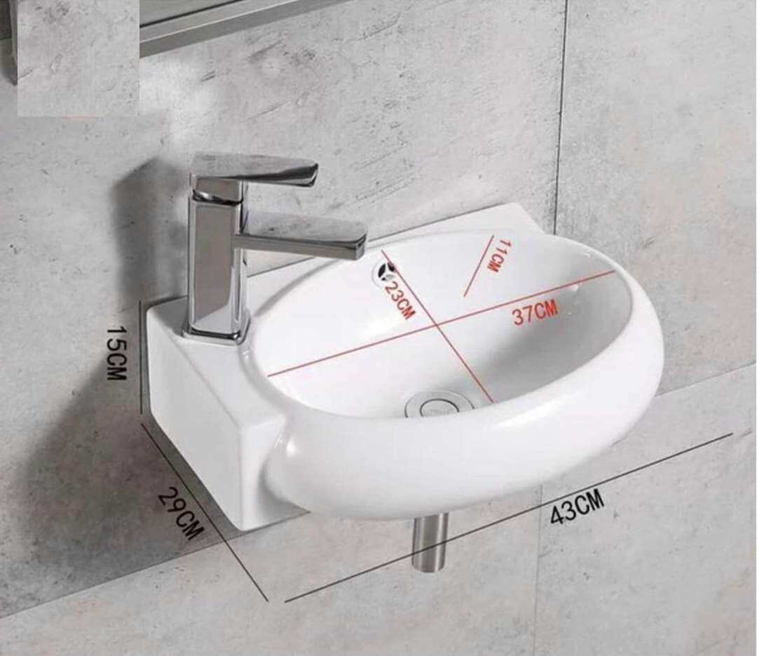 Lavabo rửa mặt mini treo tường góc trái