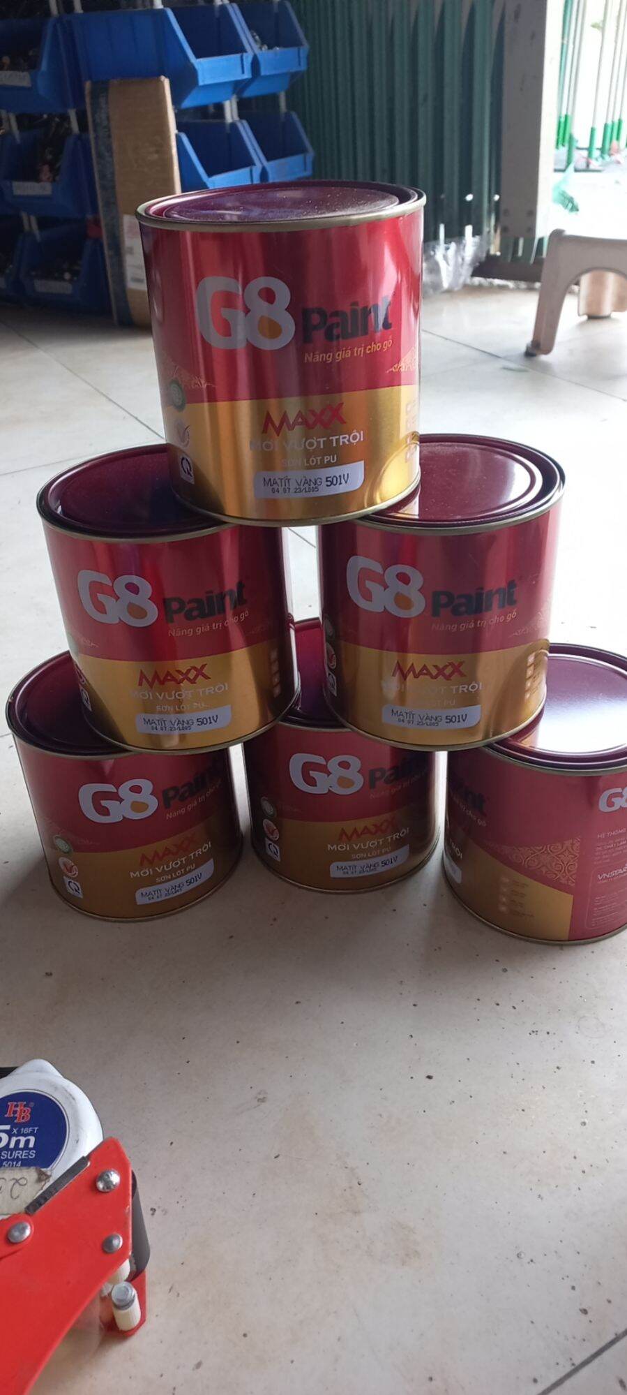 Sơn pu gỗ cao cấp - g8 paint- sơn lót matit vàng 945ml
