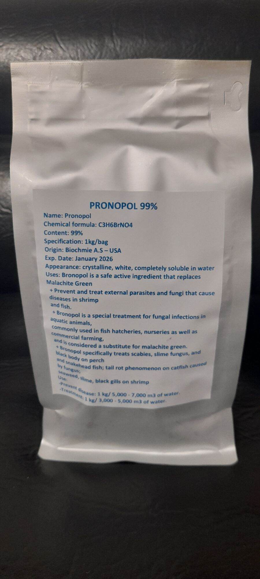 Bronopol 99% 1kg/túi. diệt nấm, ngoại ký sinh trùng trên tôm, cá, vật nuôi thủy sản, ....