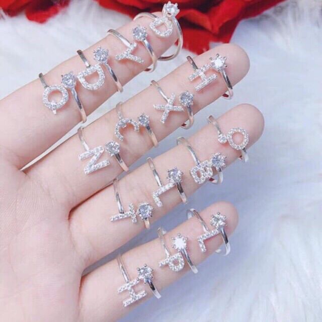 Nhấn bạc dáng chữ đính đá siêu xinh cho nữ nb01227, cam kết hàng đúng mô tả, chất lượng đảm bảo an toàn đến sức khỏe người sử dụng