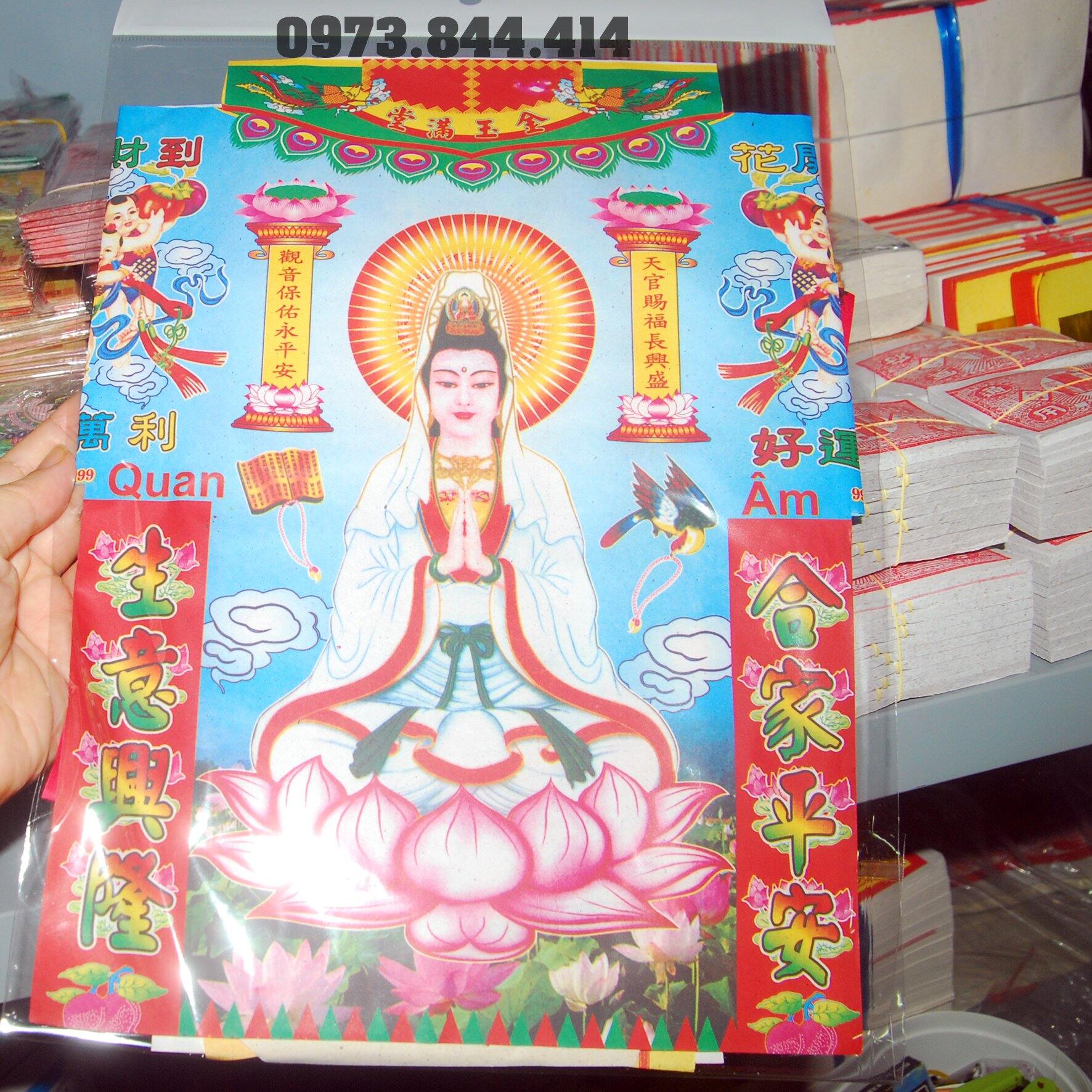 Giấy cúng - giấy cúng phật bà quan âm có thuyền