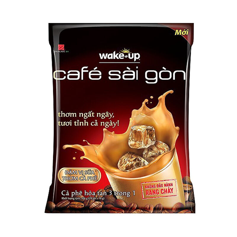 Bịch Cafe sữa 3in1 Wake up Sài gòn bịch 24 gói