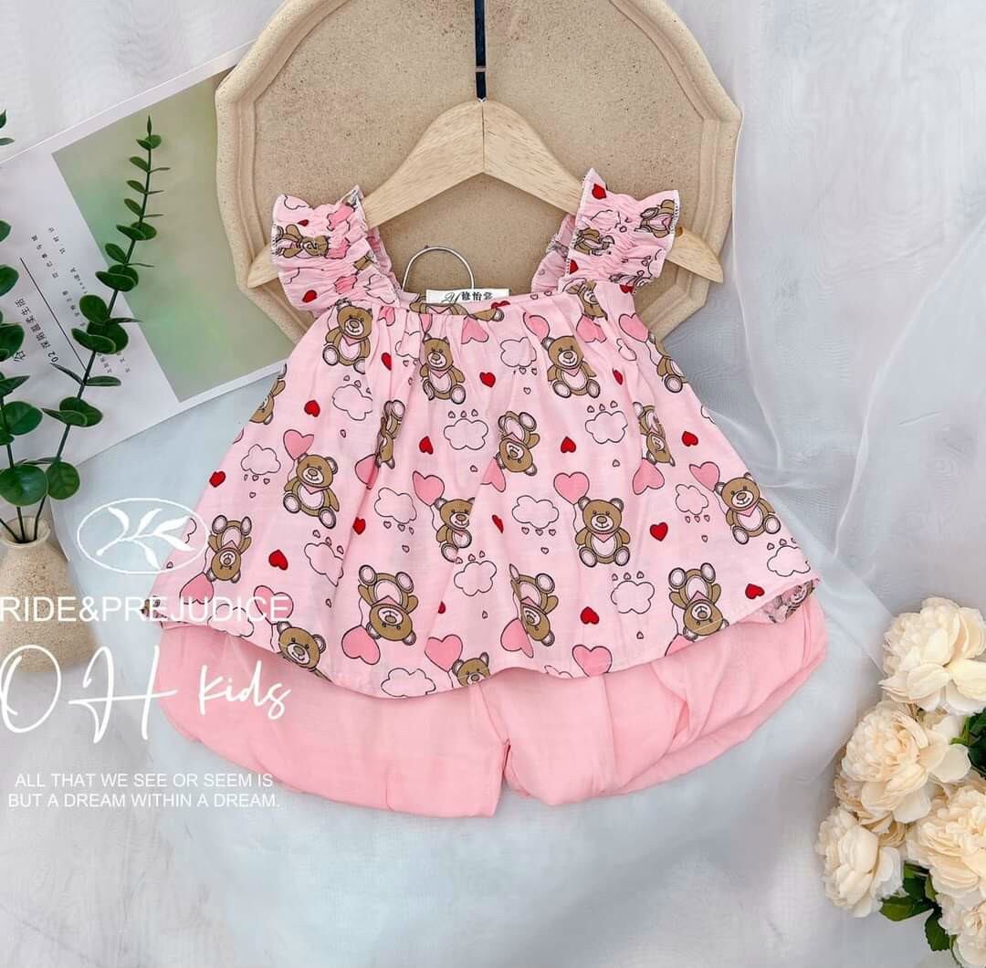 Bộ đùi 2 dây bé gái dễ thương