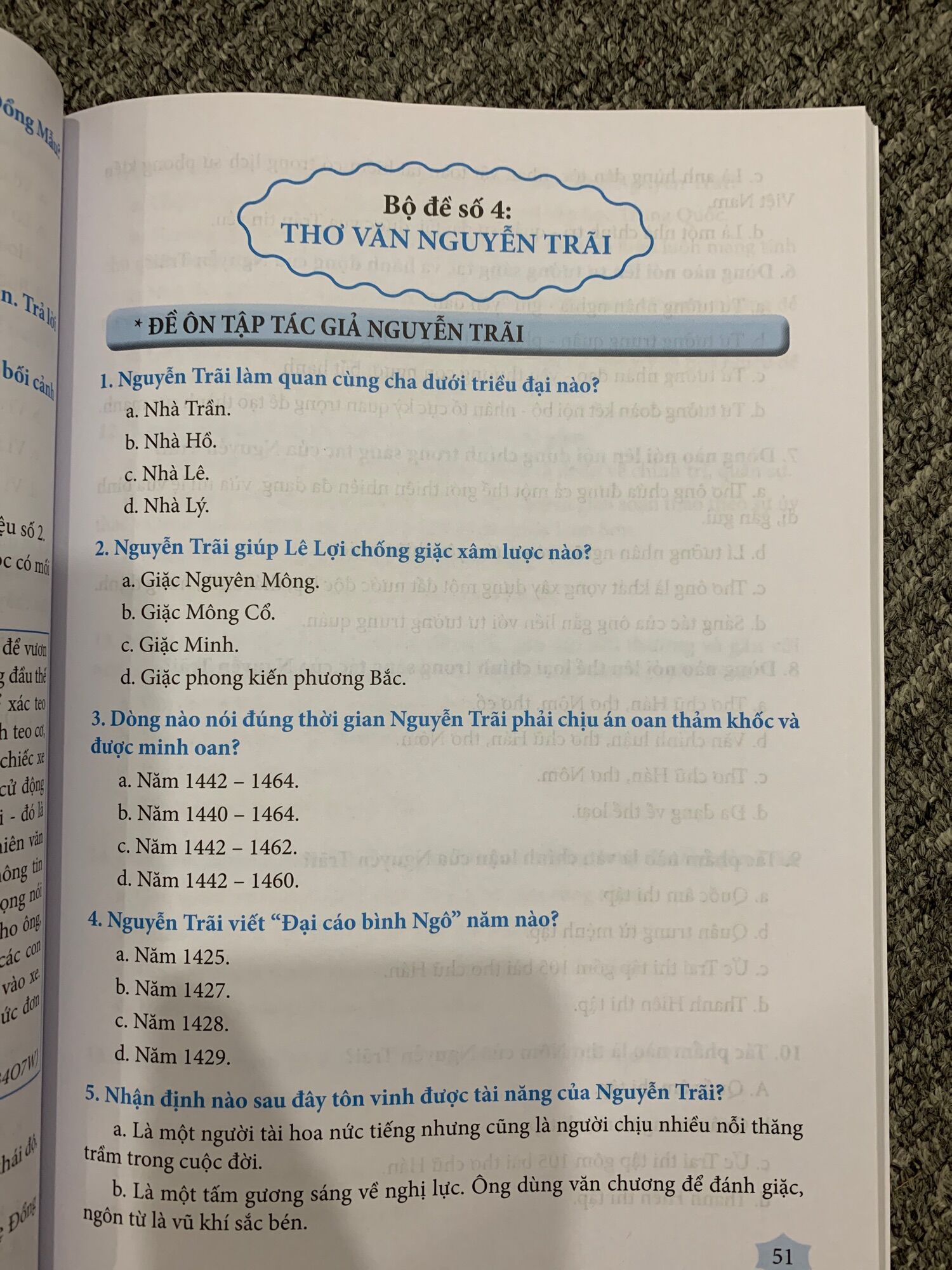 Đề ôn luyện và kiểm tra Ngữ văn 10( dùng ngữ liệu ngoài sgk)