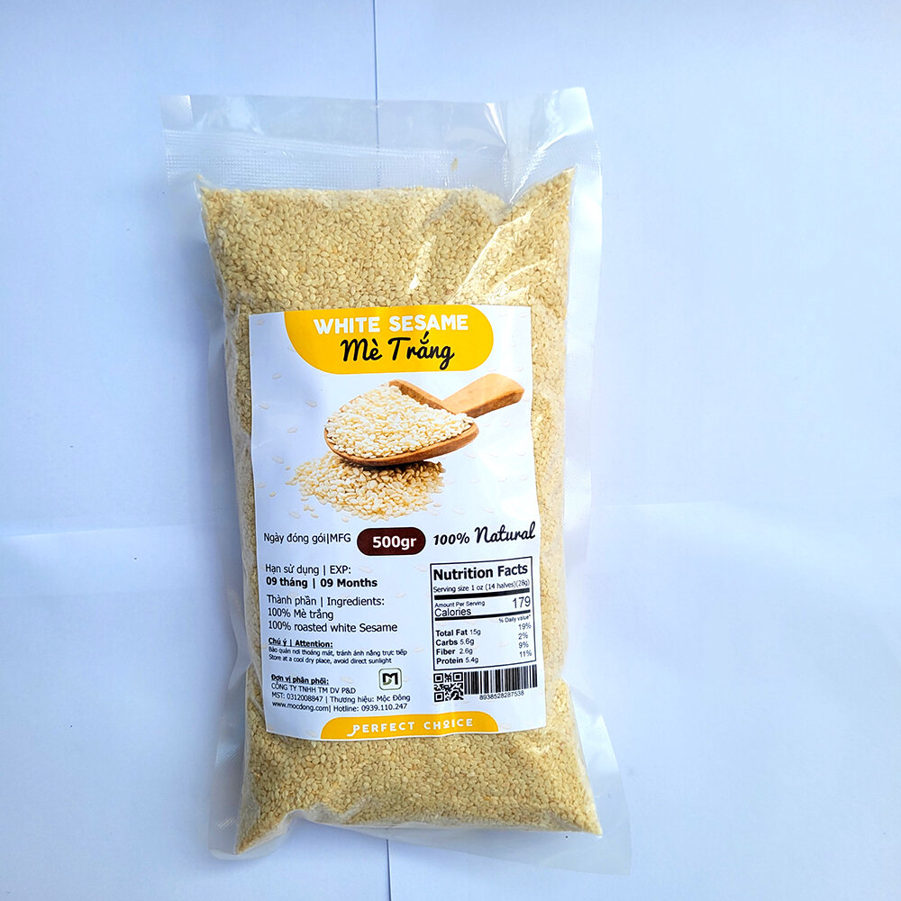 Túi 500gr hạt mè trắng hạt vừng trắng