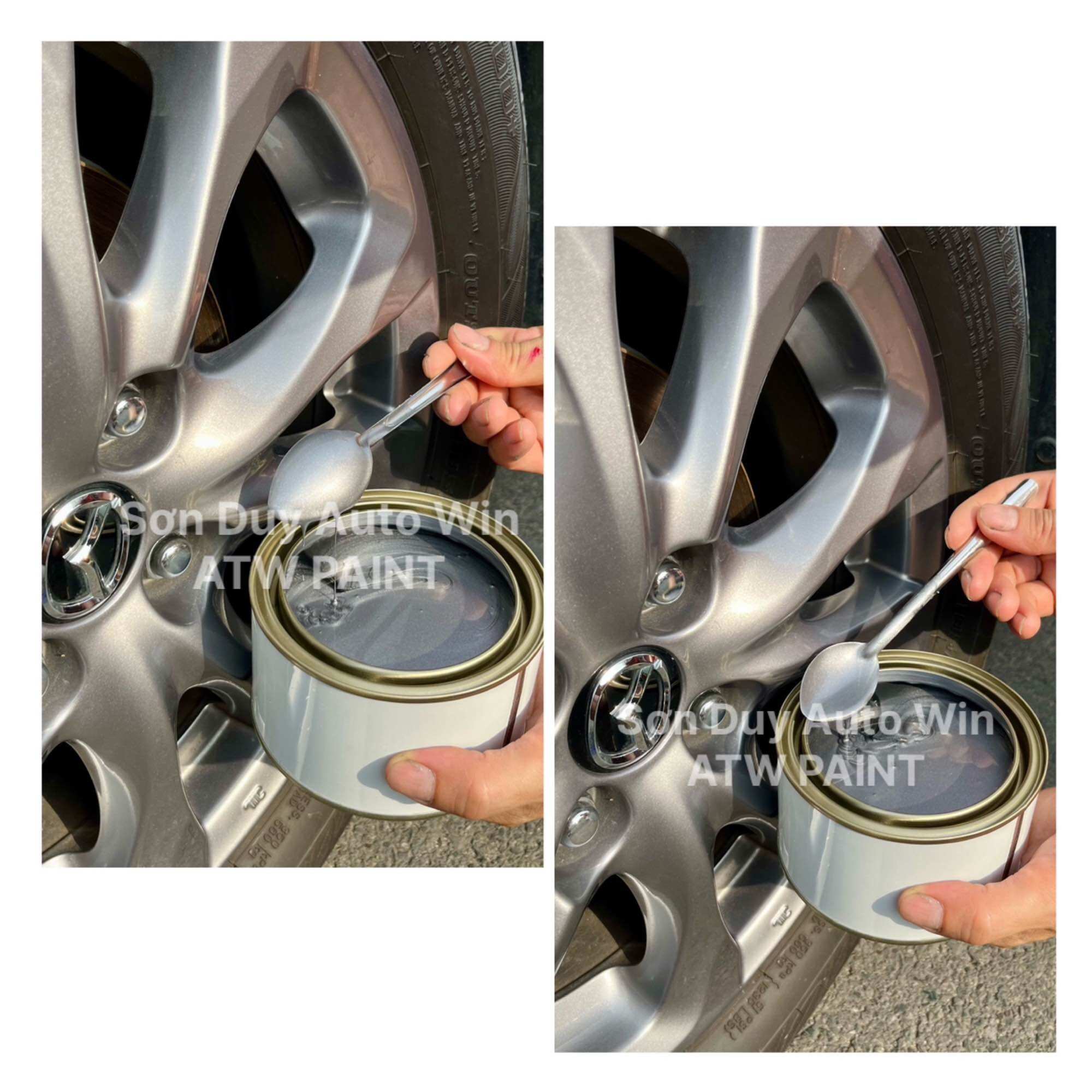 Sơn xám Titanium Mâm Mazda - Sơn 1K phủ bóng