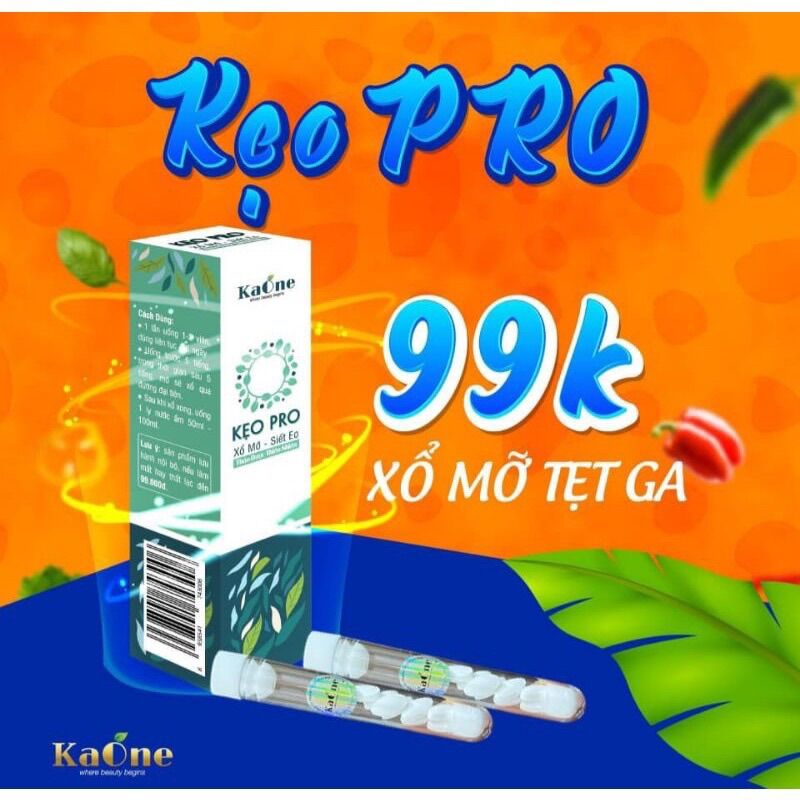 Kẹo Pro 8 viên xổ mỡ - siết eo - KAONE date mới nhất