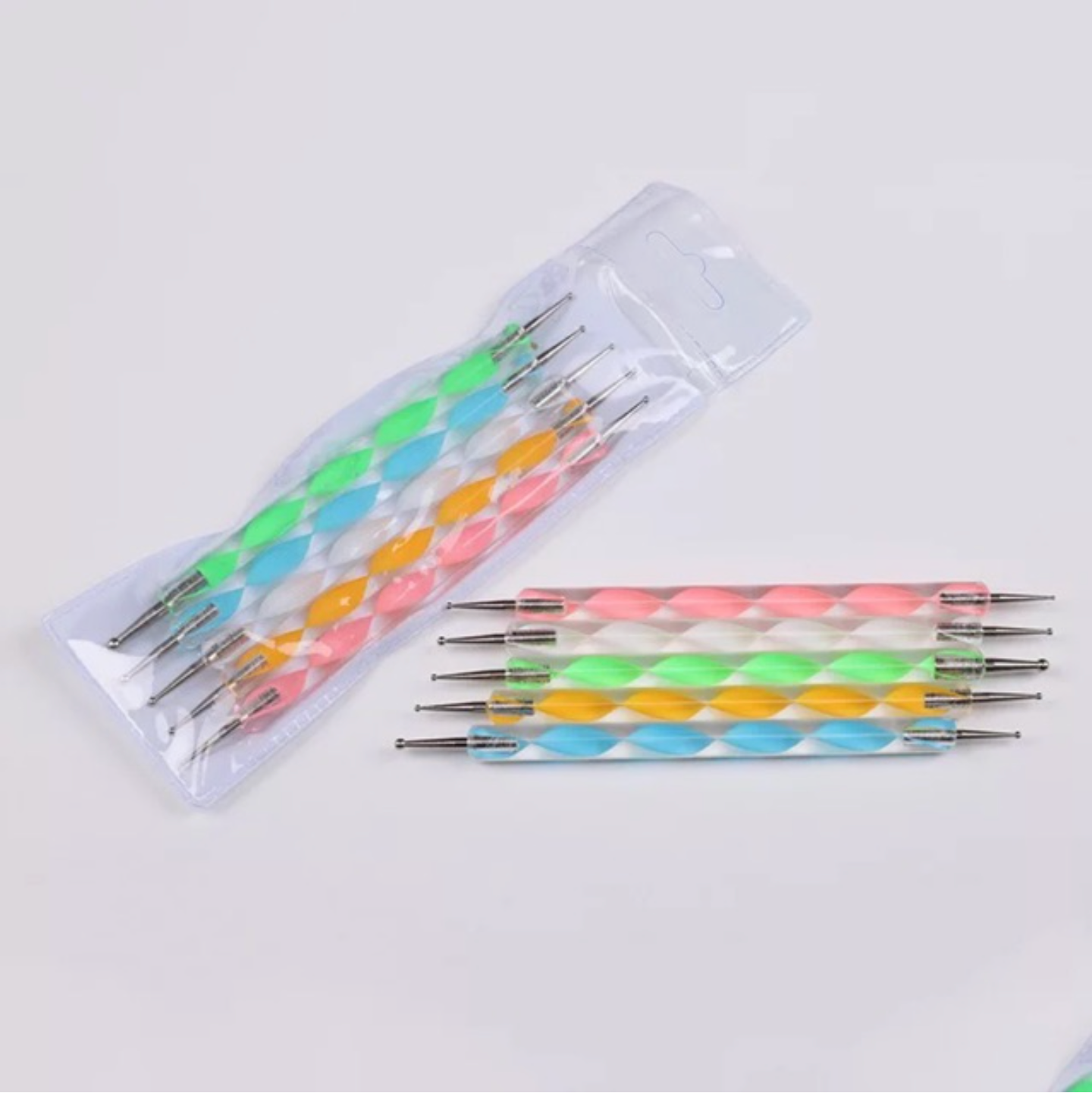 Set 5 cây cọ chấm bi 2 đầu - Bút chấm bi vẽ nail 2 đầu chuyên dụng