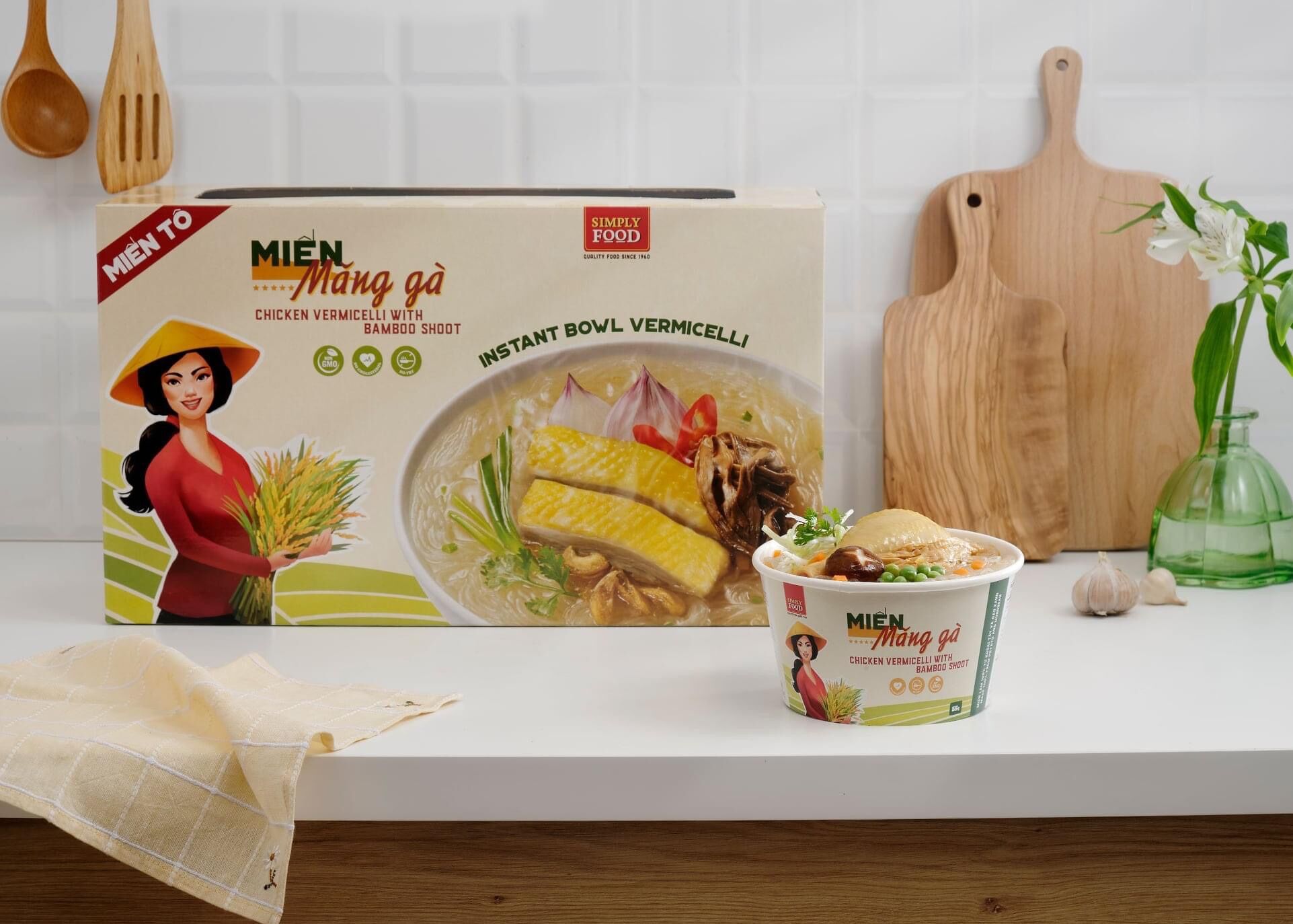 Miến Măng gà tô - Chicken and Bamboo Shoot Vermicelli Glass Intant Noodle Bowl