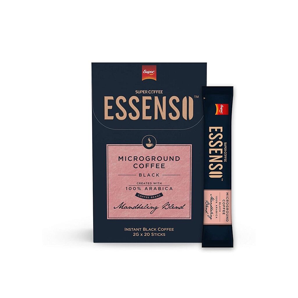 Cà phê đen hòa tan Super Essenso Microground Mandheling Blend Instant Black Coffee 20 Sticks x 2g (40g)