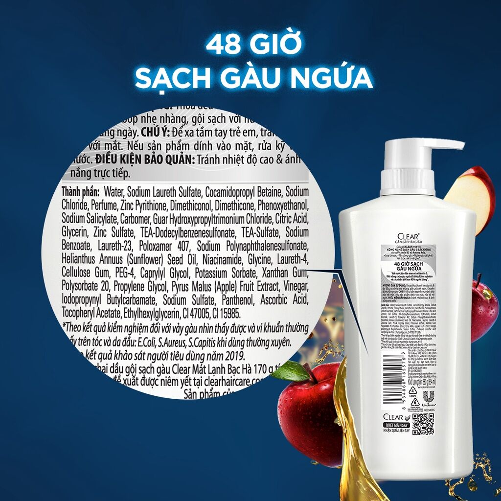 Dầu gội đầu Clear bạc hà 350g