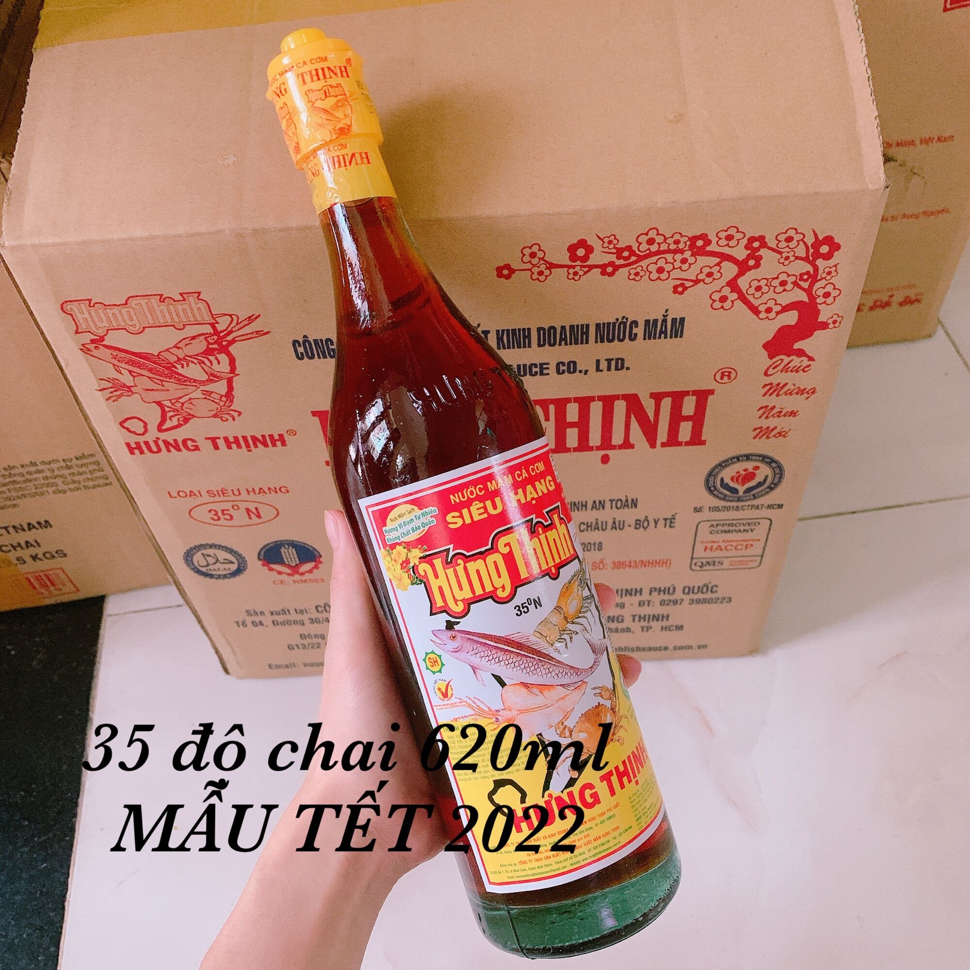 [HCM] Nước Mắm Hưng Thịnh 35 Độ Chai 620ml (MẪU MỚI)