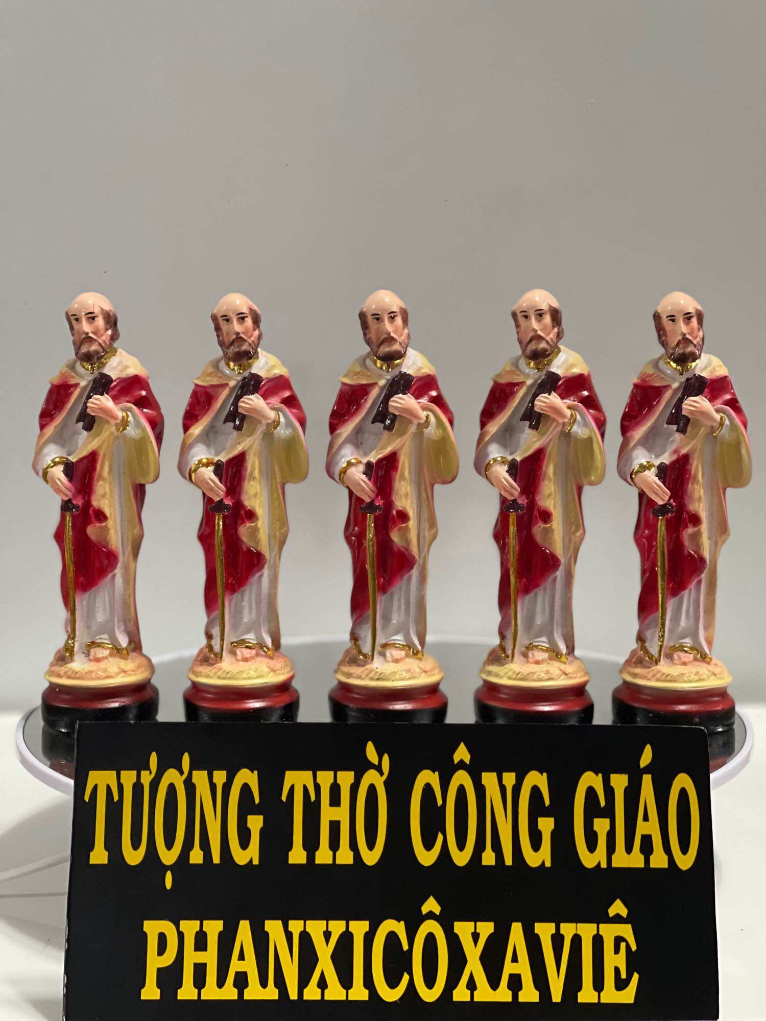 Tượng Thánh Phaolo 15cm Thiếp Vàng - Tượng Thờ Công Giáo Phanxico Xavie.