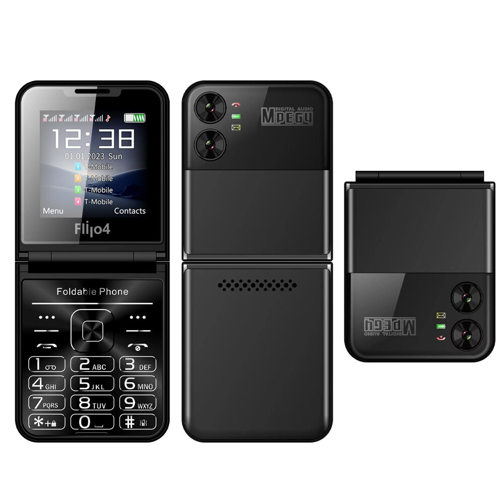 SERVO Flilo4 Điện Thoại Lật Dự Phòng 4 SIM Với Mặt Số Tốc Độ Giọng Nói Ma Thuật Ghi Âm Cuộc Gọi Máy