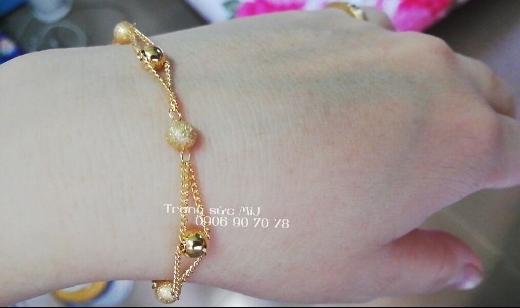 LẮC TAY TITAN DÂY ĐÔI BI MẠ VÀNG
